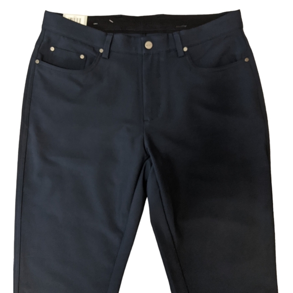 Greg Norman Navy Blue Solid Woven Pants, 32 - Picture 6 of 12